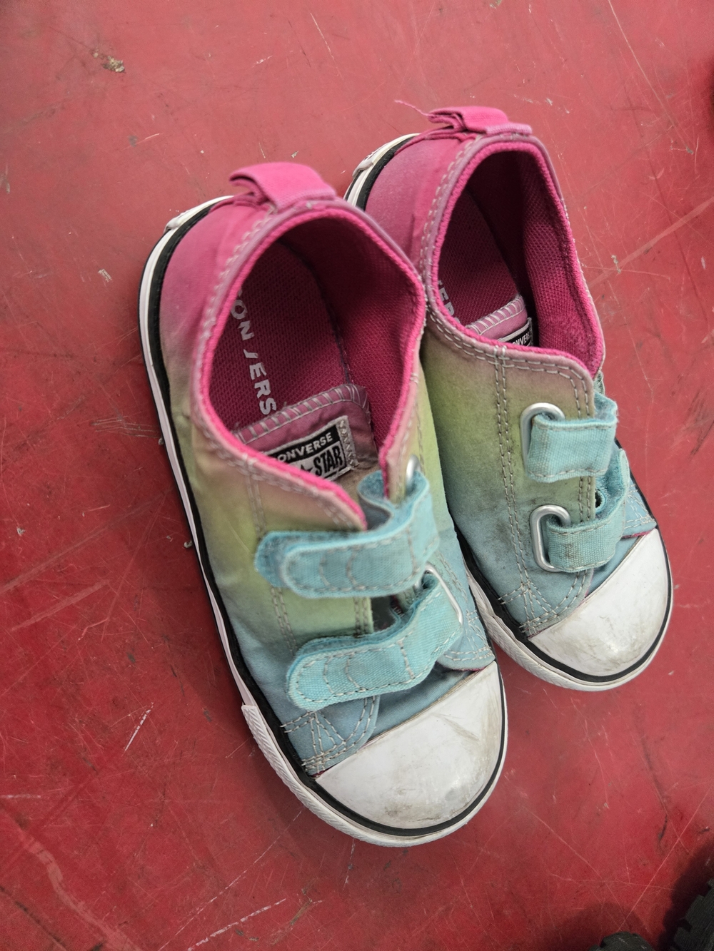 Converse Kids Rainbow Slip-On Sneakers in Pink & Blue